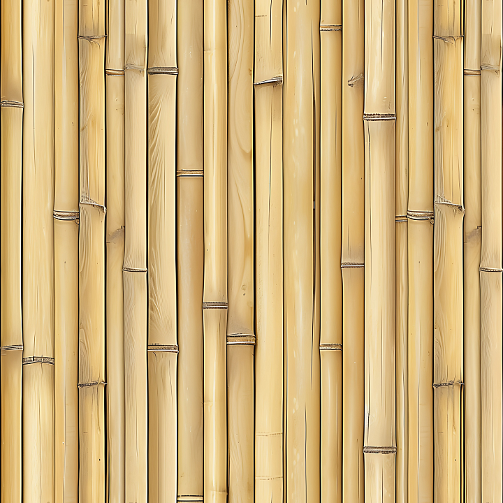 Bamboo Wood with Smooth Stalks and Subtle Knots seamless PBR texture preview