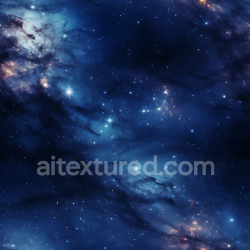 seamless Seamless 3D Space PBR Texture Featuring Blue Nebula Clouds and Starfield texture 8k free download PBR
