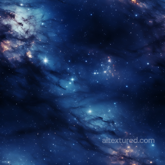 Space PBR Texture Featuring Blue Nebula Clouds and Starfield Star, space, planets texture preview