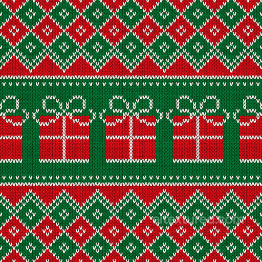 Christmas Digital Paper Texture with Festive Knit Gift Boxes and Diamonds seamless All Christmas Digital paper PBR texture