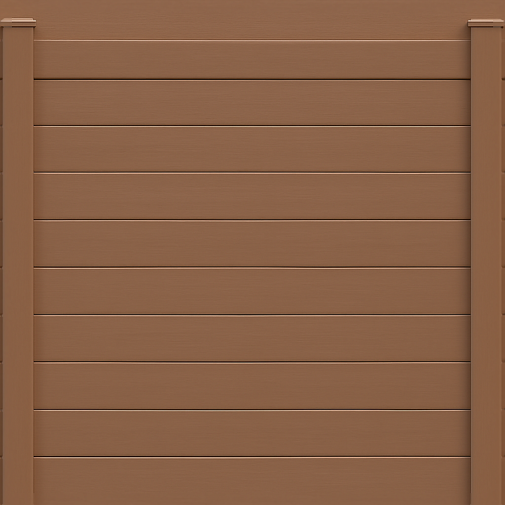Vinyl Fence With Brown Fence Paint And Smooth Wood Grain Horiz… seamless PBR texture preview