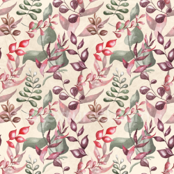 seamless Seamless 3D PBR Texture Featuring Watercolor Style Floral Leaves in Soft Tones texture 8k free download PBR