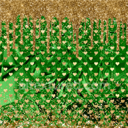 seamless Seamless 3D PBR Green Fabric Texture with Gold Glitter Hearts and Dripping Effect texture 8k free download PBR
