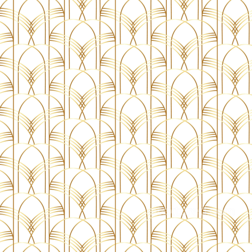 White & Gold Texture of White Background with Gold Art Deco Geometric Pattern seamless White & Gold PBR texture