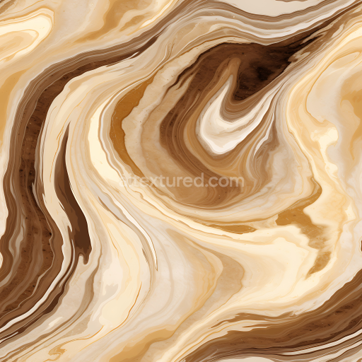 Seamless 3D Brown and Cream Marble Swirl PBR Texture for Polished Stone Surfaces