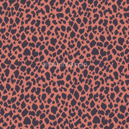 Seamless 3D PBR Leopard Print Fabric Texture in Coral and Black Spots