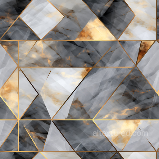 Gold and Gray Marble Tiles PBR Texture with Geometric Pattern and Polished Finish seamless Marble PBR texture
