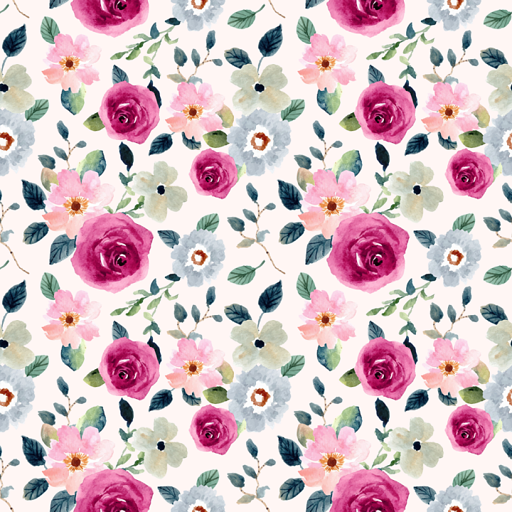Watercolor Pink Flower Fabric with Soft Floral Pattern seamless PBR texture preview