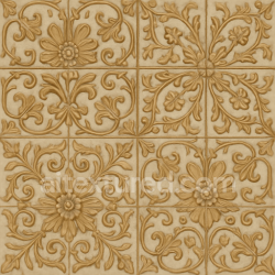 seamless Seamless 3d texture pbr 8k handmade tiles mosaic with renaissance style and floral motifs texture 8k free download PBR