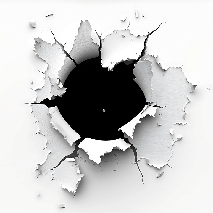 Cracked and Holed White Plaster with Jagged Edges seamless PBR texture preview