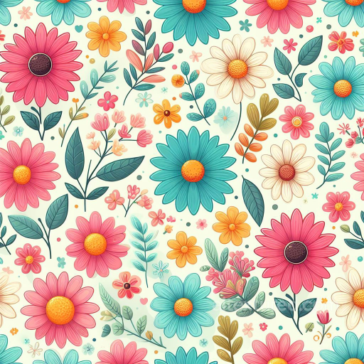 Colorful Floral Pattern on Soft Fabric Seamless Texture seamless Floral PBR texture
