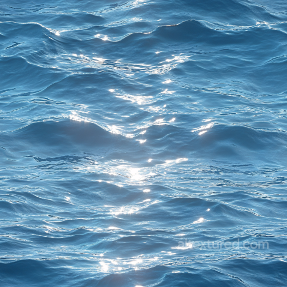 Ocean Surface Water PBR Texture Featuring Realistic Sunlight Reflections Water texture preview