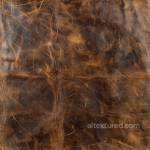 Vintage Distressed Brown Leather Seamless Texture with Natural Cracks and Patina seamless Leather PBR texture