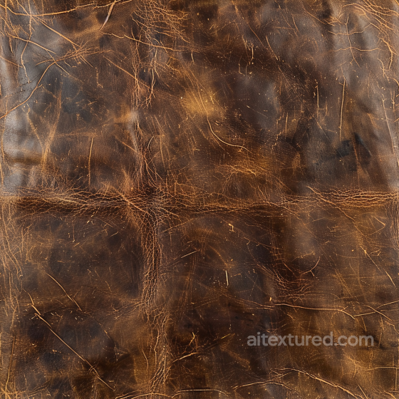 Vintage Distressed Brown Leather Seamless Texture with Natural Cracks and Patina Leather texture preview