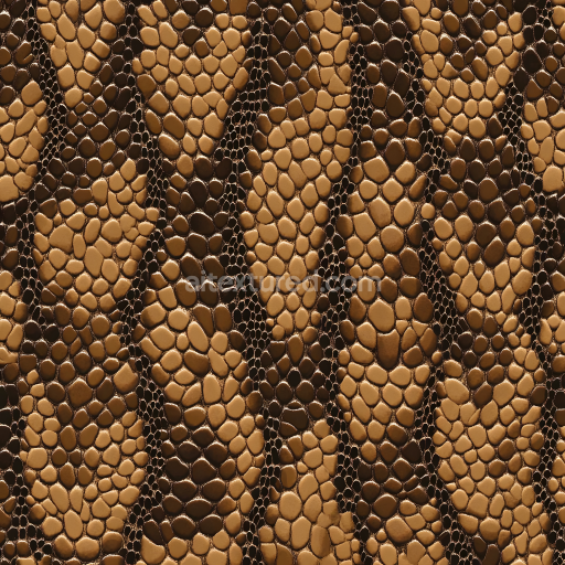 Seamless 3D PBR reptilian skin texture featuring distinct scaled pattern and organic surface
