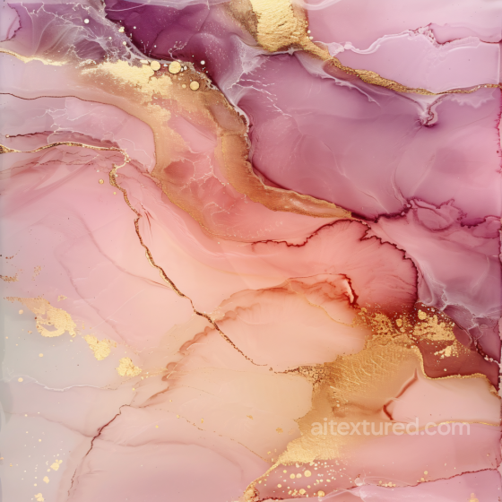 Alcohol Ink PBR Texture with Pink and Gold Fluid Marbling Alcohol ink texture preview