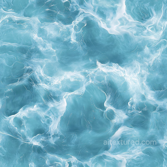 Water PBR Texture Featuring Turbulent Ocean Surface with White Foam Water texture preview