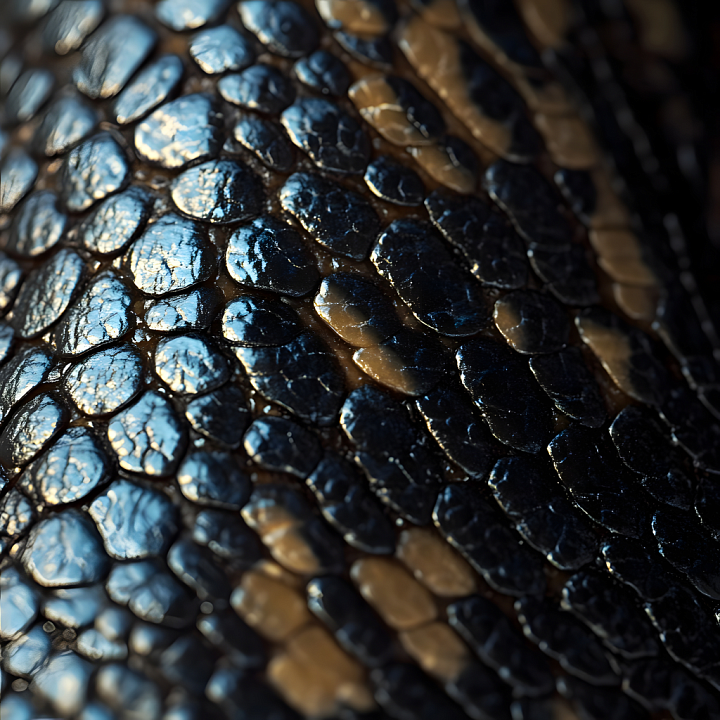 Reptile Skin With Reflective Glossy Scales And Detailed Scale Pattern seamless PBR texture preview