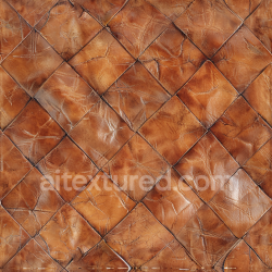 seamless Seamless 3D PBR Texture of Cracked Vintage Brown Leather with Quilted Pattern texture 8k free download PBR