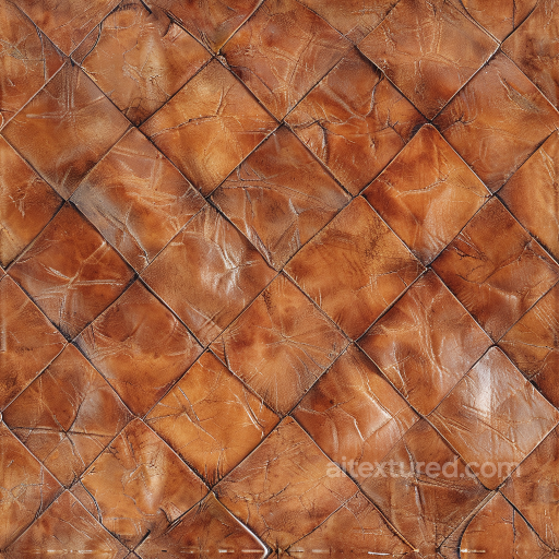 Cracked Vintage Brown Leather Seamless Texture with Quilted Pattern seamless Leather PBR texture