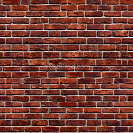 Seamless 3D PBR Cracked Red Brick Wall Texture with Rough Surface