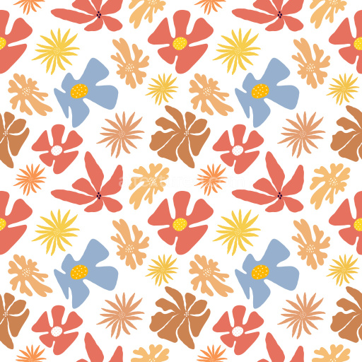 Pattern Bundle - Seamless 3D PBR Floral Pattern Texture with Colorful Abstract Flowers and Playful Rhythm texture preview