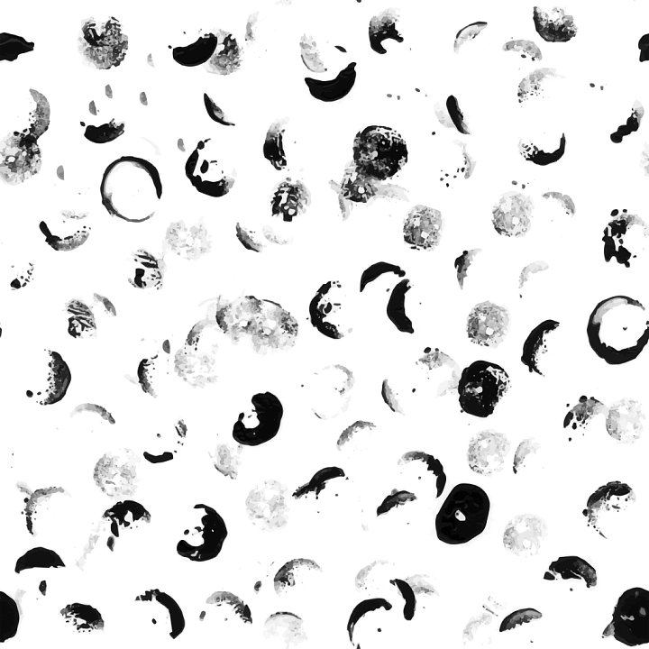 with Abstract Black Ink Blot Pattern on White seamless PBR texture preview