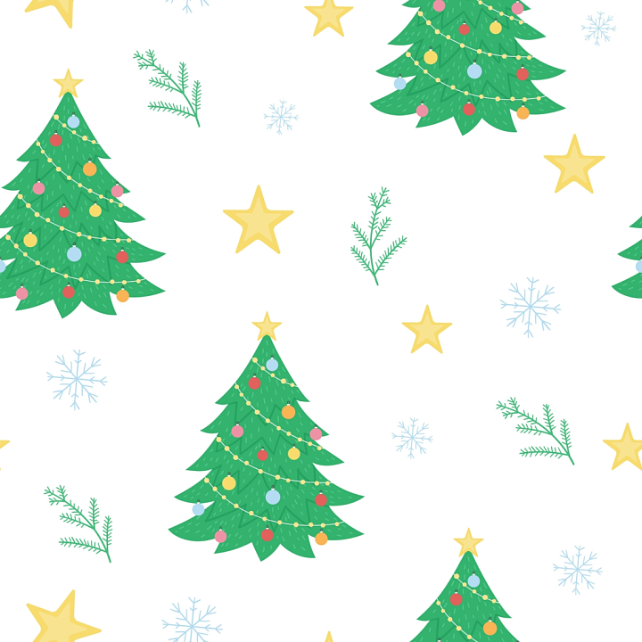 Featuring Festive Christmas Trees and Holiday Motifs seamless PBR texture preview