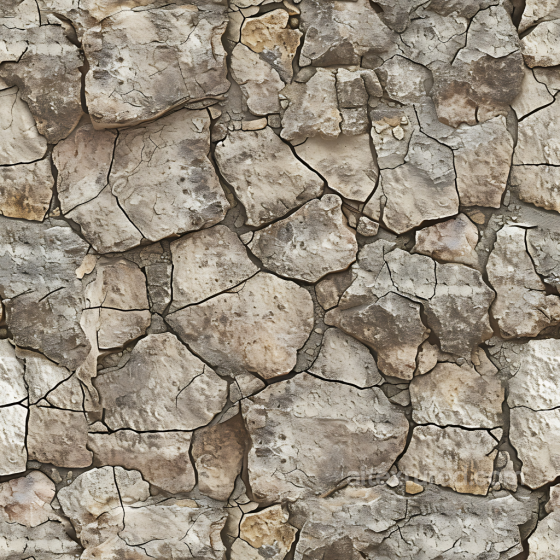 Cracked Dry Stone Ground Texture with Weathered Flat Stones Stone texture preview