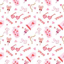 Pattern Bundle - Seamless 3D Pattern PBR Texture with Cute Valentine's Day Icons & Playful Heart Motifs texture preview