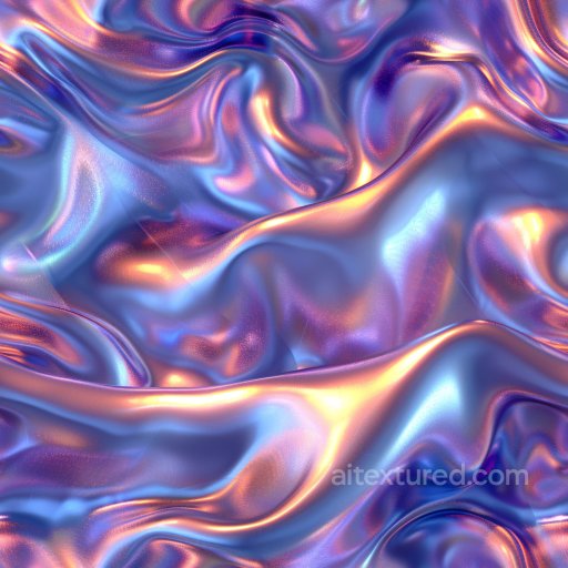 Seamless 3D PBR Texture of Iridescent Glossy Satin Fabric with Fluid Folds texture preview