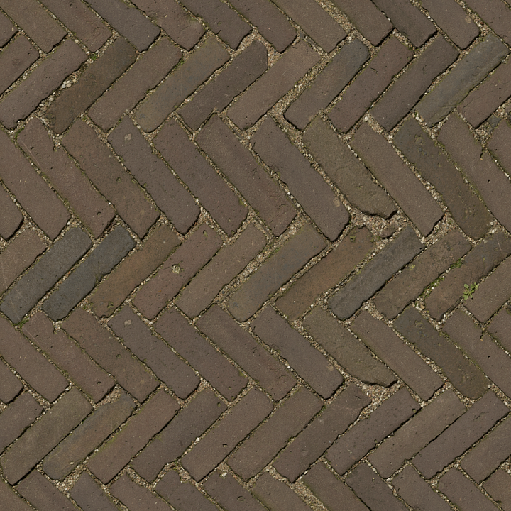 Herringbone Diagonal Brick - Diagonal Brick Paving Dirty Outdoor Albedo seamless PBR texture preview