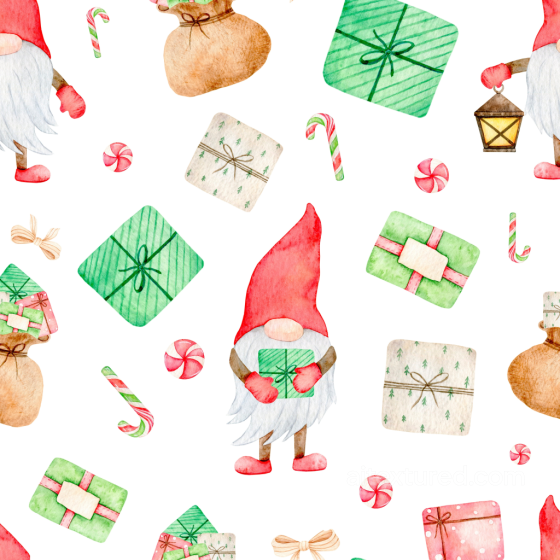 Featuring Whimsical Christmas Watercolor Gnomes & Festive Gifts Christmas Watercolor texture preview