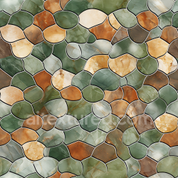 seamless Seamless 3D PBR Green and Brown Marble Mosaic Texture with Polished Stones texture 8k free download PBR