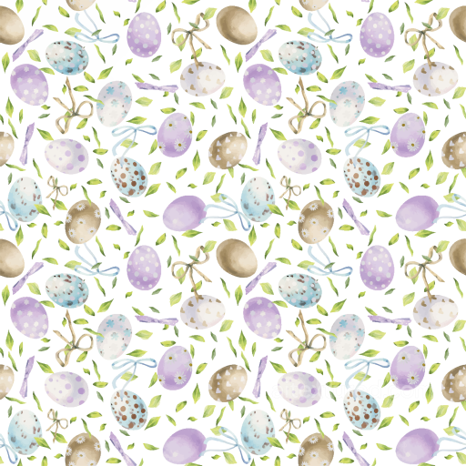 Of Pastel Watercolor Easter Eggs With Ribbon And Leaves seamless All Christmas Digital paper PBR texture