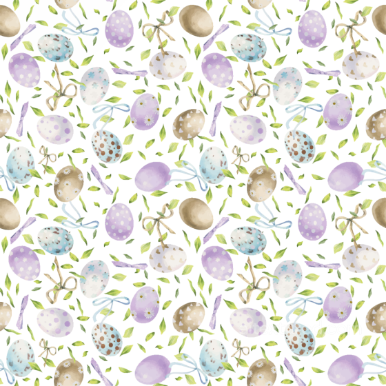 Of Pastel Watercolor Easter Eggs With Ribbon And Leaves All Christmas Digital paper texture preview