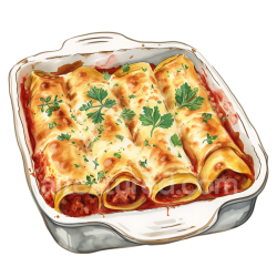 seamless Breakfast Cannelloni with Meat Filling and Bechamel Sauce Illustration texture 8k free download PBR
