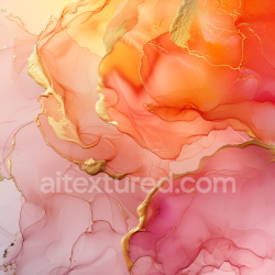 seamless Seamless 3D Alcohol Ink PBR Texture Featuring Peach Tones and Metallic Gold Veins texture 8k free download PBR