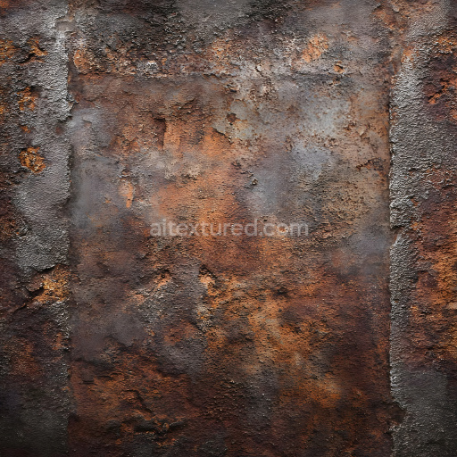 Seamless 3D Rusted Metal Texture with Cracks, Holes, and Corrosion