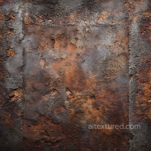 Rusted Metal Texture with Cracks, Holes, and Corrosion seamless Rust PBR texture