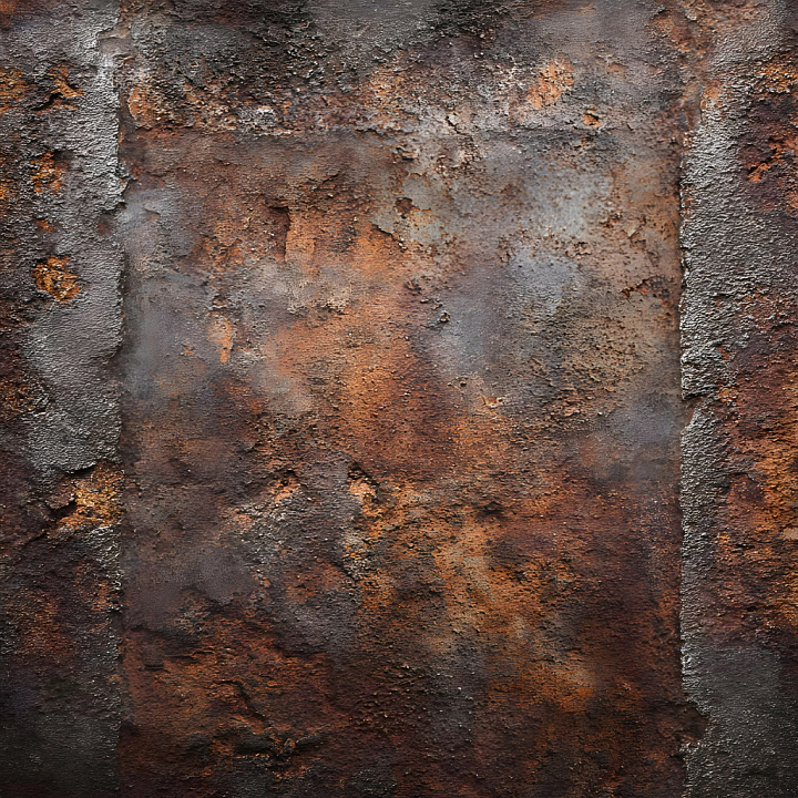Rusted Metal with Cracks, Holes, and Corrosion seamless PBR texture preview