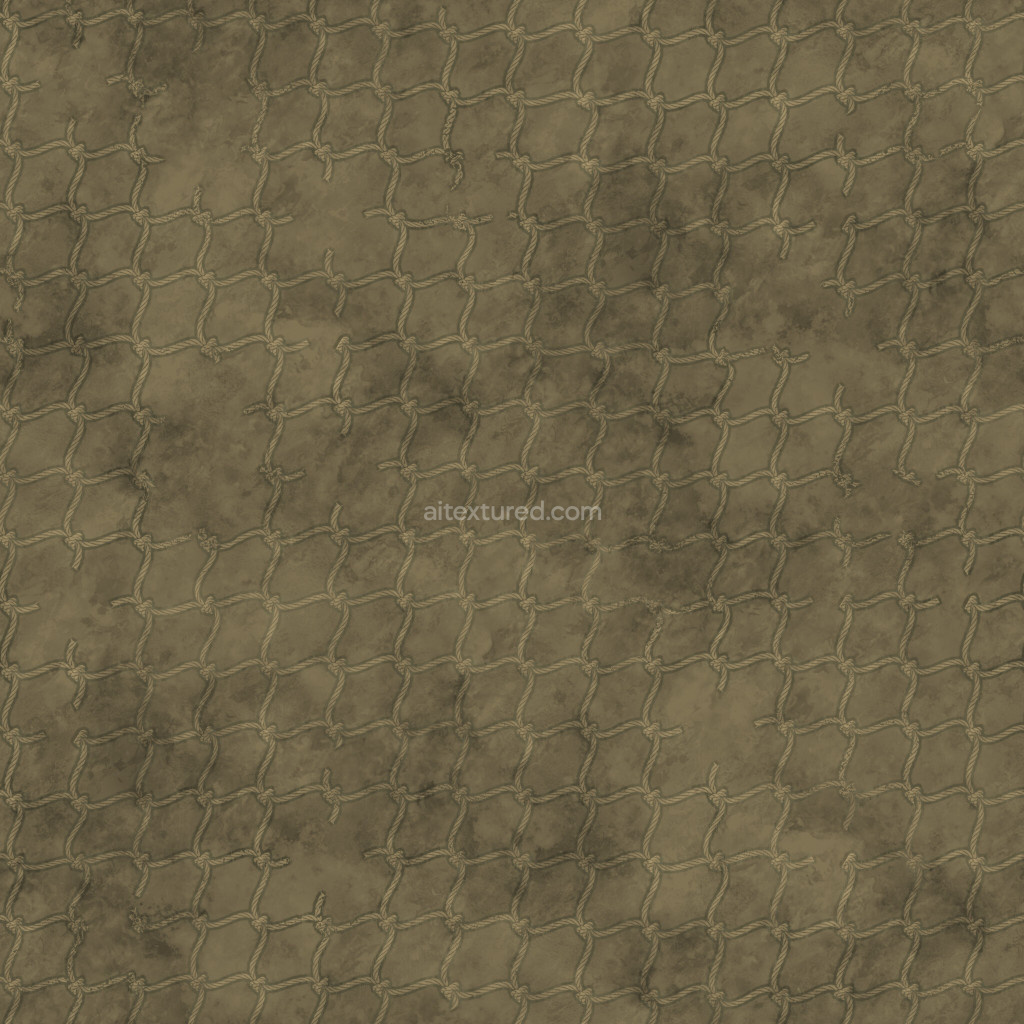 Seamless PBR net texture in earthy tones
