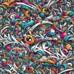 seamless Seamless 3D PBR Graffiti Texture Featuring Colorful Abstract Urban Art texture 8k free download PBR