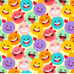 seamless Seamless 3D PBR Texture with Colorful Happy Face Pattern texture 8k free download PBR