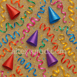 seamless Seamless 3d texture pbr 8k glitter party hats and ribbons for new year texture 8k free download PBR