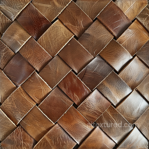 Woven Distressed Brown Leather Texture with Natural Grain seamless Leather PBR texture