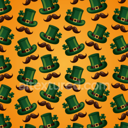 seamless Seamless 3D PBR St Patrick's Day Hat and Mustache Pattern Texture texture 8k free download PBR