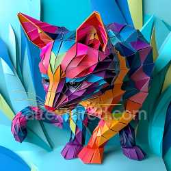 seamless Seamless 3D PBR Texture of Origami-Inspired Colorful Asian Palm Civet Pattern texture 8k free download PBR