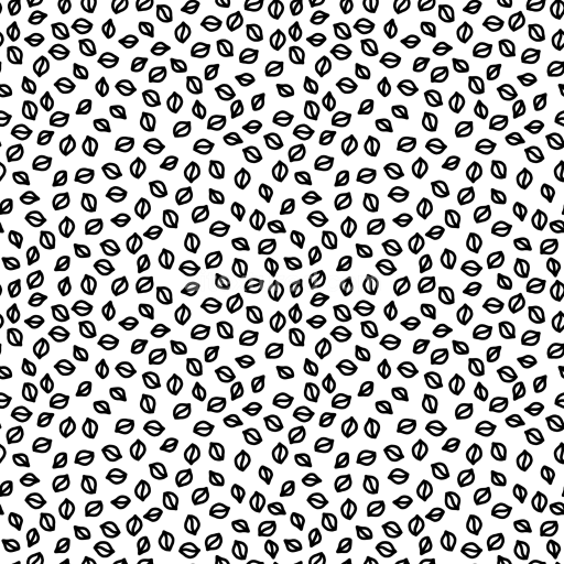 Seamless 3D PBR Black Lips Pattern Fabric Texture in White & Black