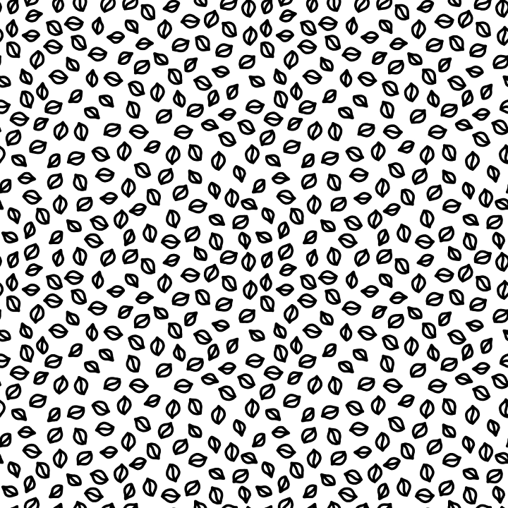 Black Lips Pattern Fabric in White & Black seamless PBR texture preview
